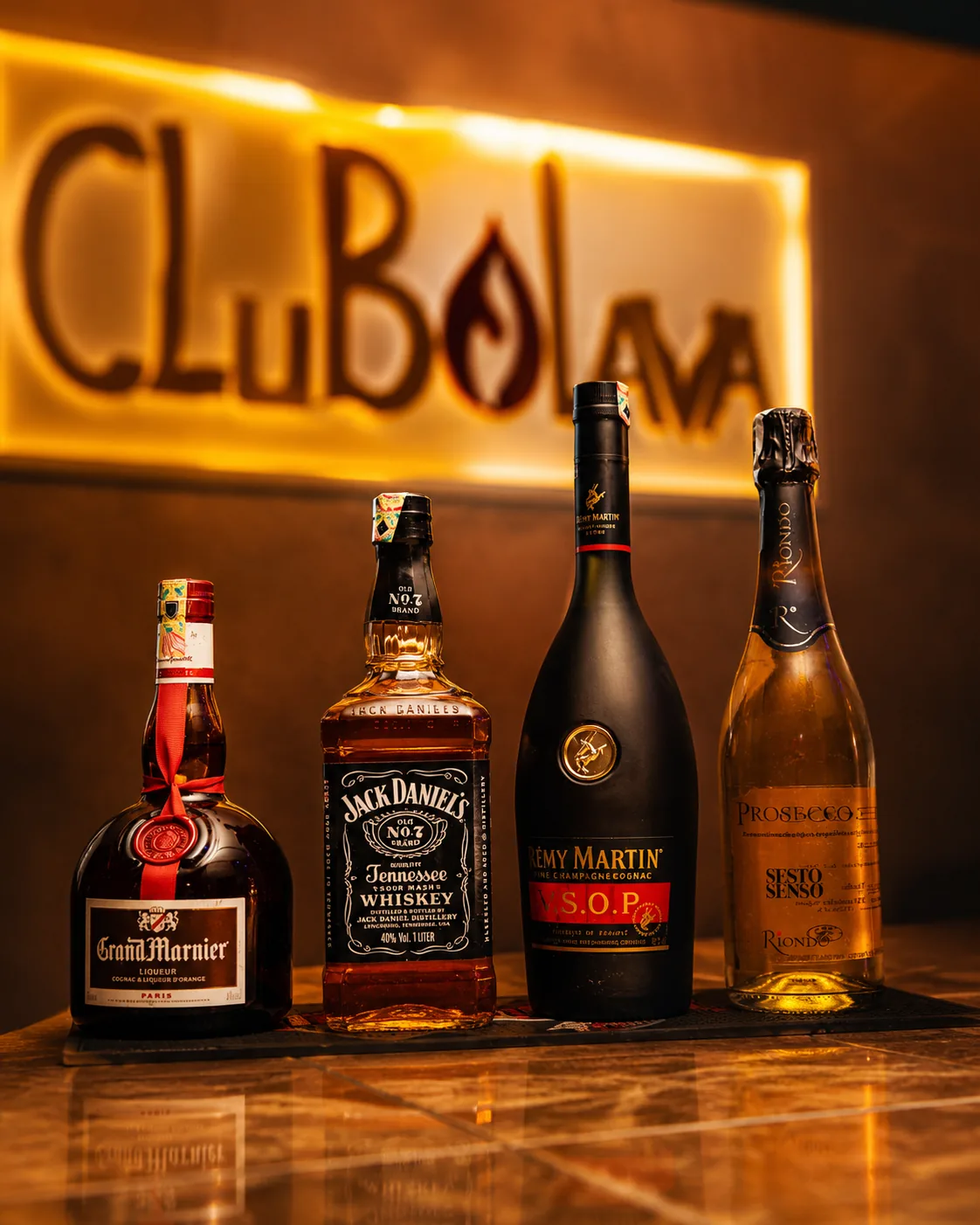 Premium bottles at Club Lava